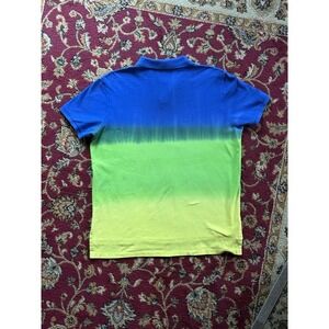 Polo Ralph Lauren Shirt Mens XL Blue Green Dip Dye Gradient Custom Fit Pony Logo